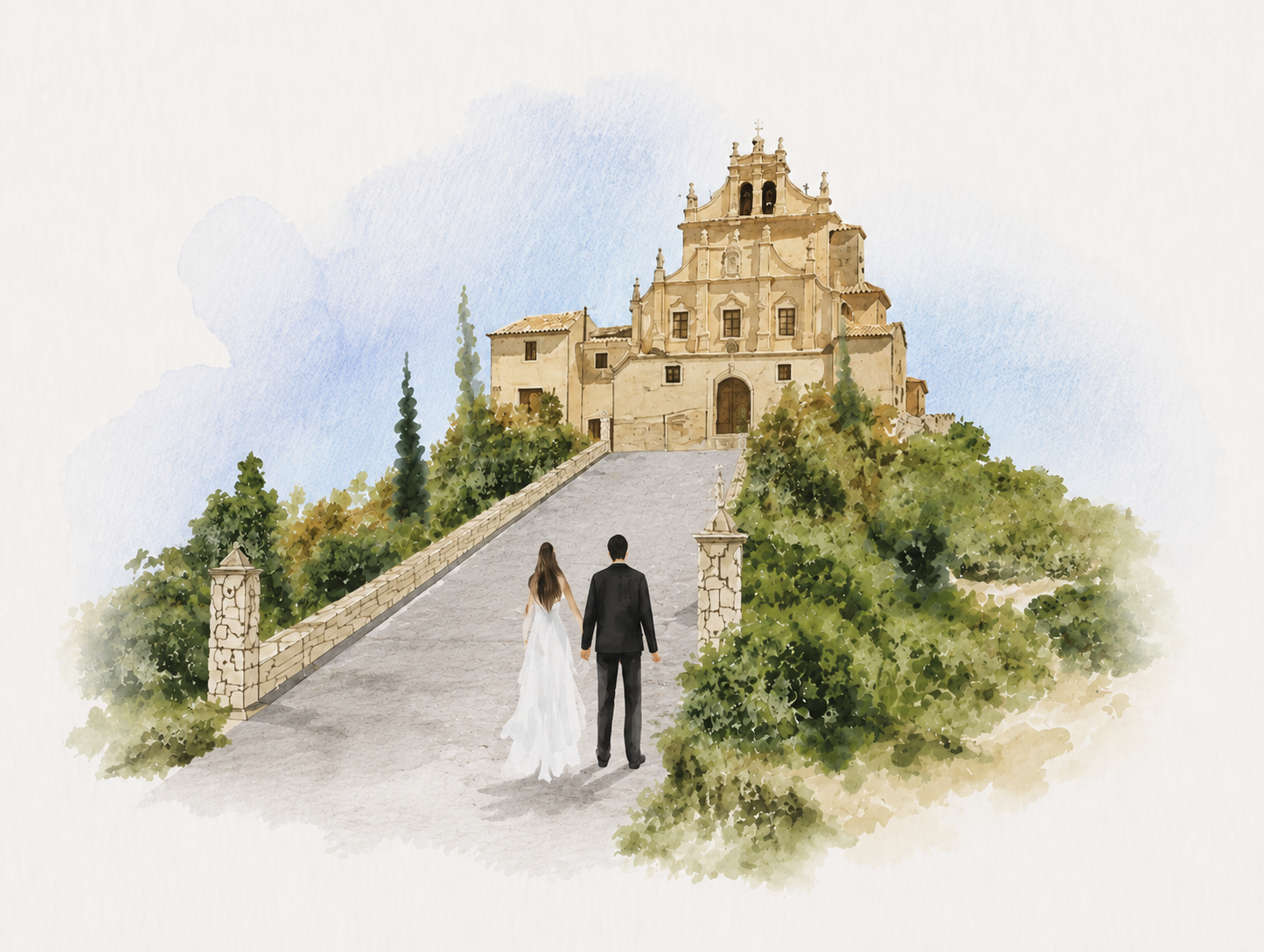 Foto de la pareja en la ermita